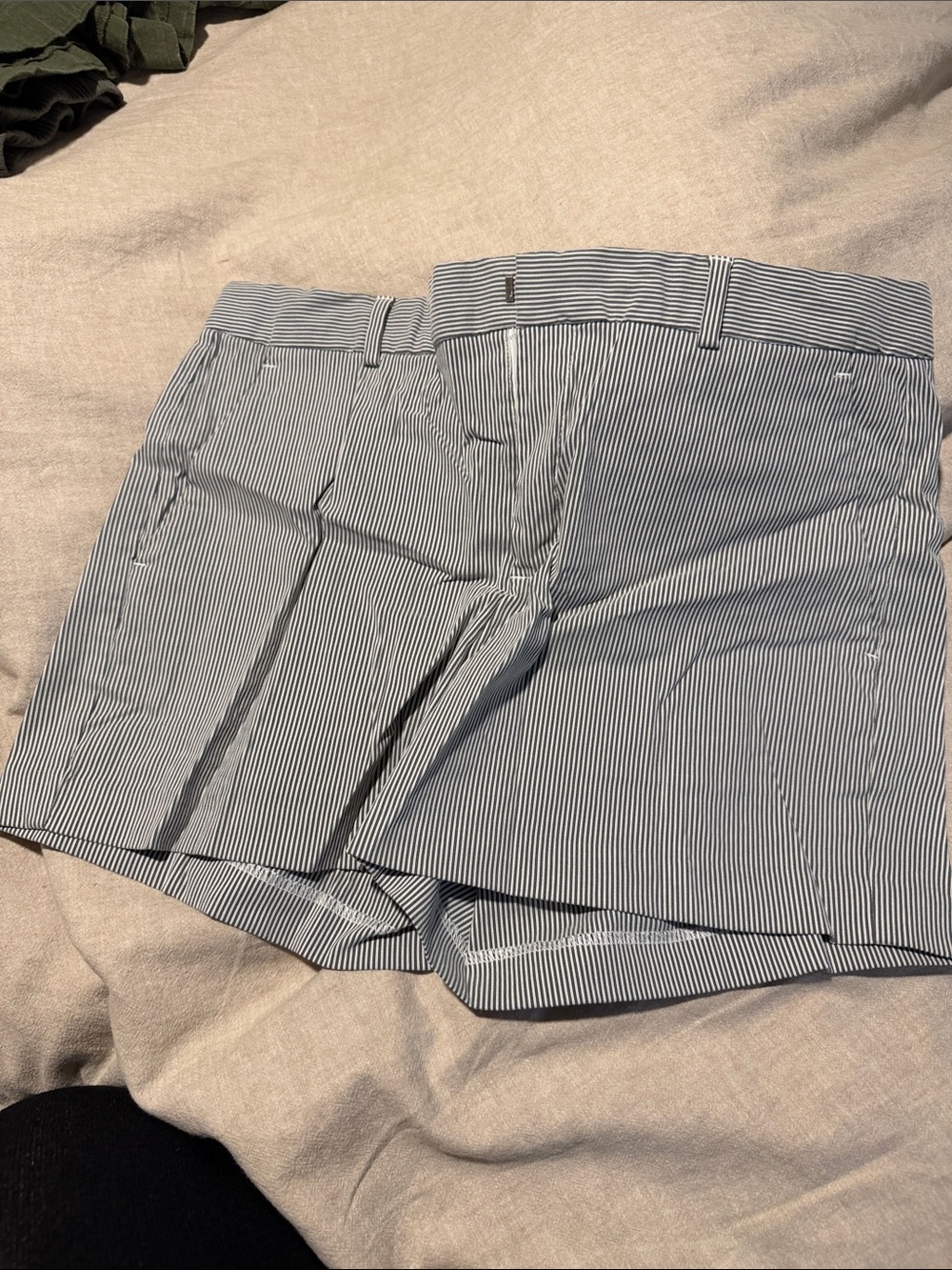 Banana Republic Women's Pinstripe High-Waist Shorts - Navy & White